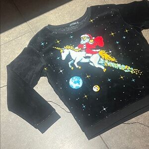 Black Santa Unicorn Sweatshirt - Incredibly soft